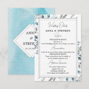 Carte D'accompagnement Winter Wonderland Floral Détails du Mariage