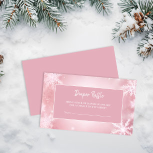 Carte D'accompagnement Winter Wonderland Pink Diaper Raffle