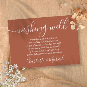 Carte D'accompagnement Wish Signature Script Mariage en terre cuite