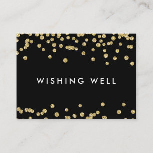 Carte D'accompagnement Wishing well Gold Faux Parties scintillant Confett