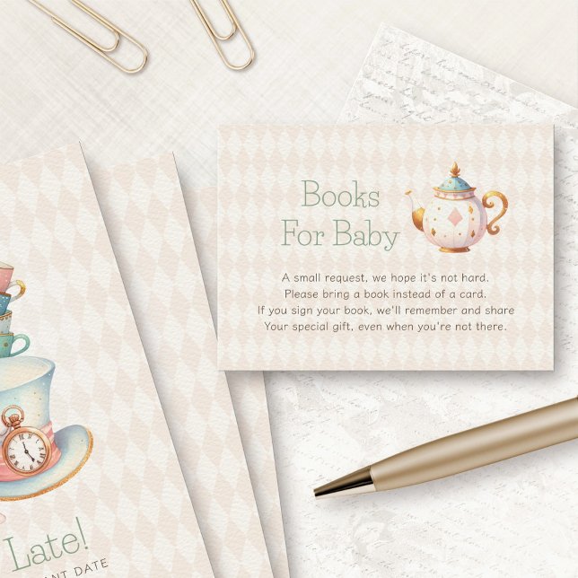 Carte D'accompagnement Wonderland Teapot Books For Baby shower (Créateur téléchargé)