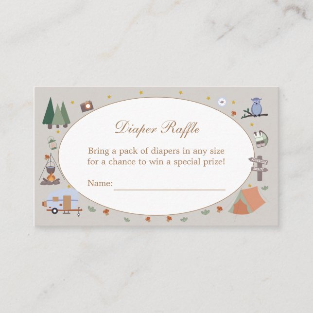 Carte D'accompagnement Woodland Adventure Attend le Baby shower de campin (Devant)