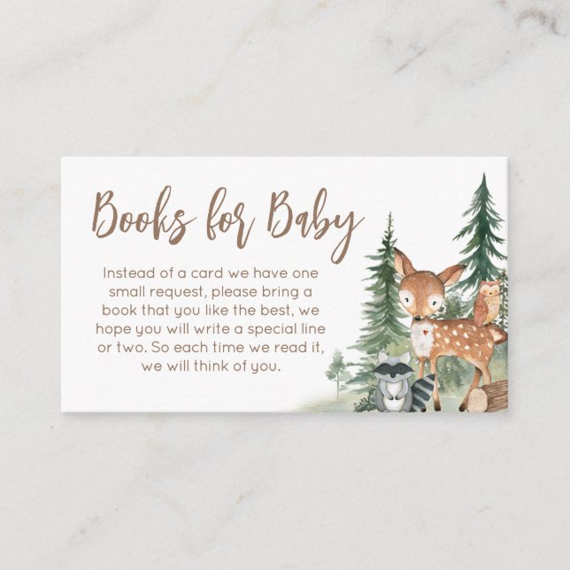 Carte D'accompagnement Woodland Animals Adventure Await Livres for Baby (Devant)
