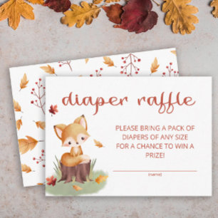 Carte D'accompagnement Woodland Autumn Baby Fox diaper billet de tombola