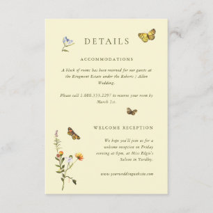 Carte D'accompagnement Woodland Boho Vintage Botanique Mariage Détails