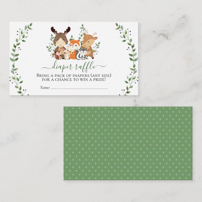 Carte D'accompagnement Woodland Chic Greenery Forêt Déchets d'animaux Raf (Devant / Derrière)