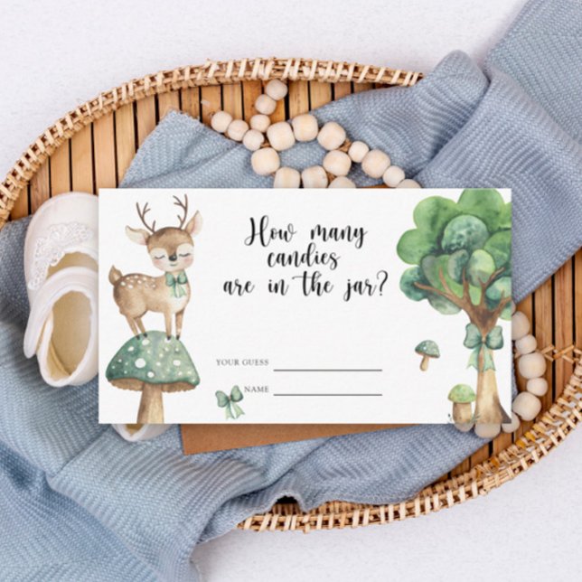 Carte D'accompagnement Woodland Deer Devine combien de bonbons (Créateur téléchargé)