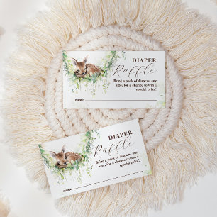 Carte D'accompagnement Woodland Deer Greenery Baby Boy Shower Diaper