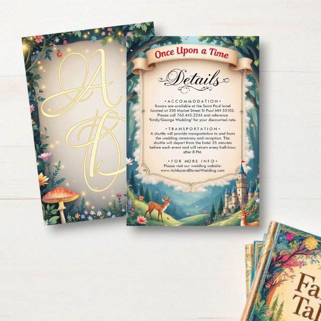 Carte D'accompagnement Woodland Enchanted Forest Castle Fairytale Mariage (Créateur téléchargé)