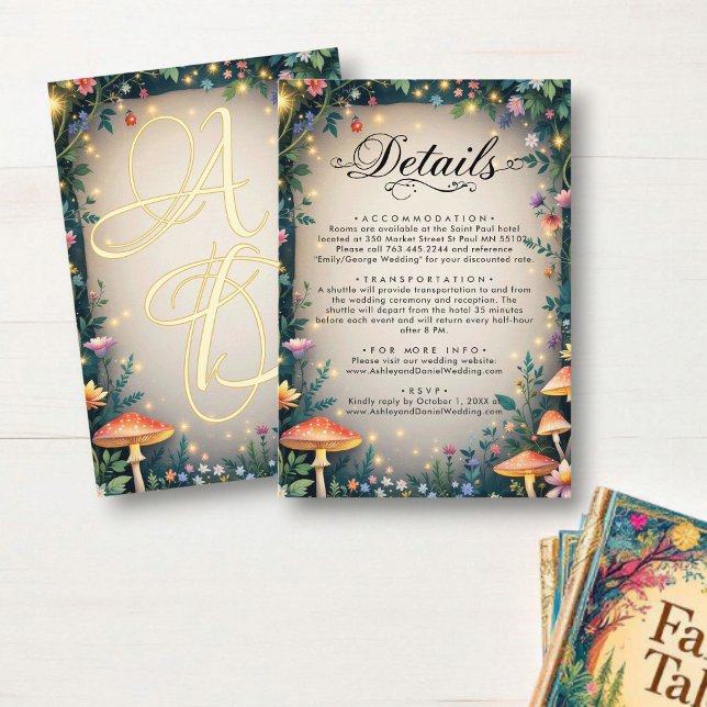 Carte D'accompagnement Woodland Enchanted Forest Fairytale Mariage (Créateur téléchargé)