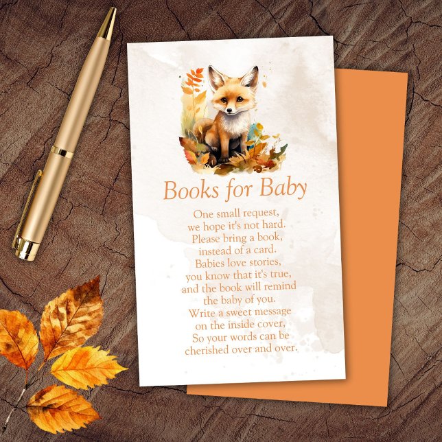 Carte D'accompagnement Woodland Fox mignonne Baby shower Livres pour bébé (Créateur téléchargé)
