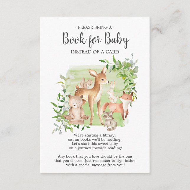 Carte D'accompagnement Woodland Friends Book for Baby Card (Devant)