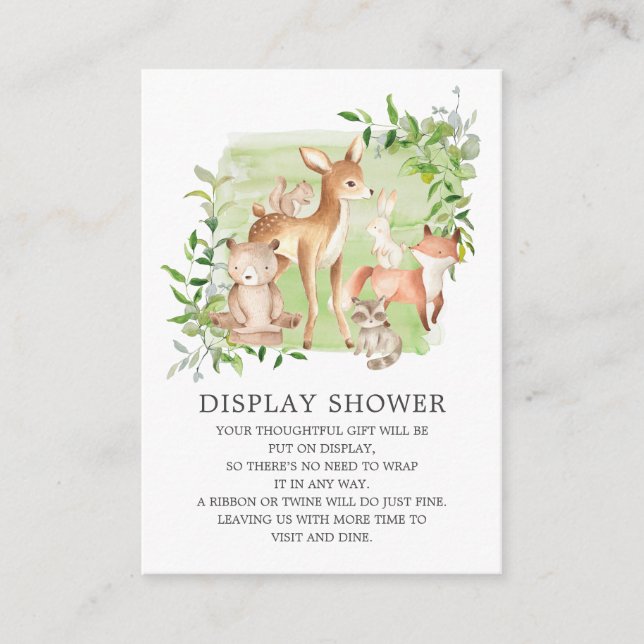Carte D'accompagnement Woodland Friends Cadeau Douche (Devant)
