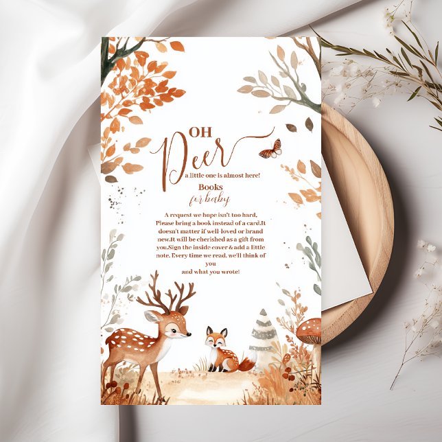 Carte D'accompagnement Woodland Oh Deer Forest Livres pour Baby (Créateur téléchargé)
