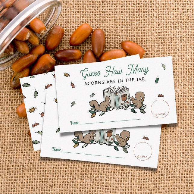 Carte D'accompagnement Woodland Storybook Devine Combien De Baby showers  (Guess How Many Baby Shower Game )