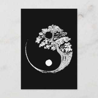 Carte D'accompagnement Yin Yang Bonsai Tree Japonais Bouddhiste Zen