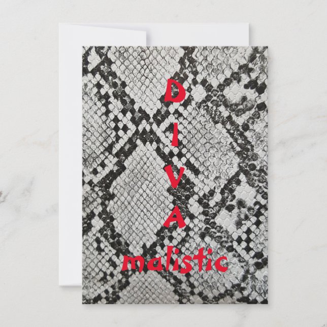 Carte d'accueil à plat DIVAmaliste Snakeskin (Devant)