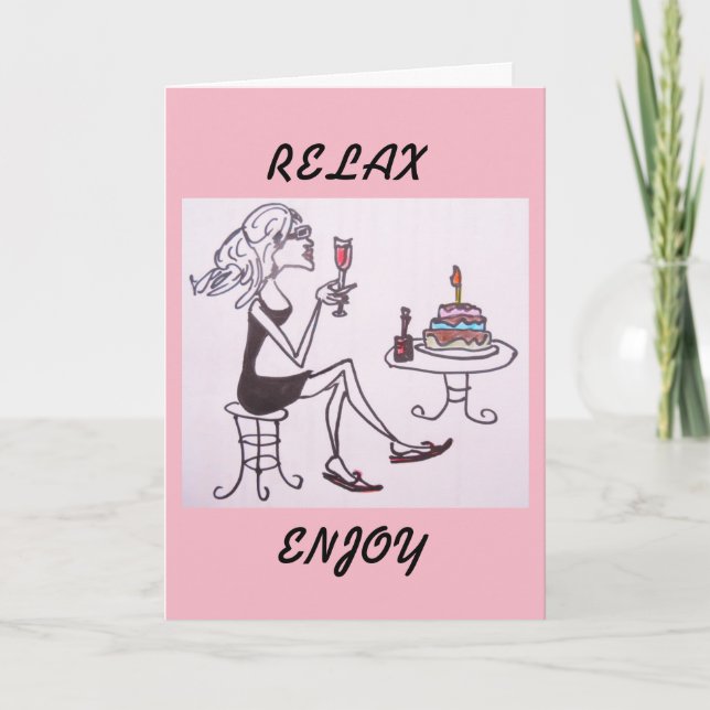 CARTE D'ACCUEIL - ANNIVERSAIRE DAME (Devant)