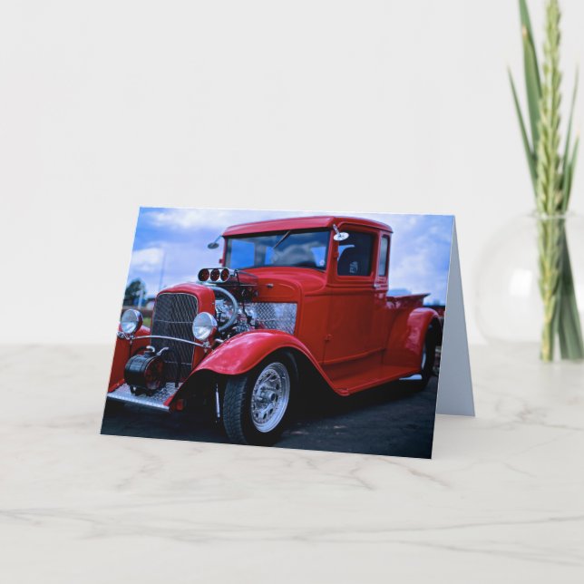 Carte d'accueil de camion à ramassage customisé (Devant)
