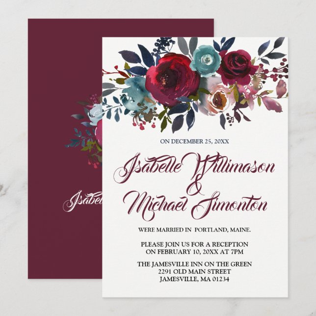 Carte d'accueil de l'Elopeption Floral Rouge (Devant / Derrière)