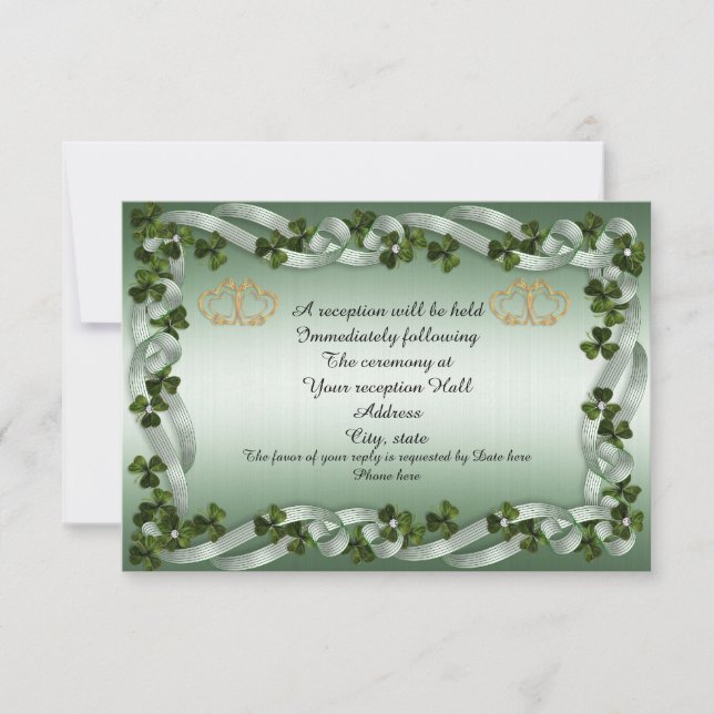 Carte d'accueil de mariage irlandais (Devant)