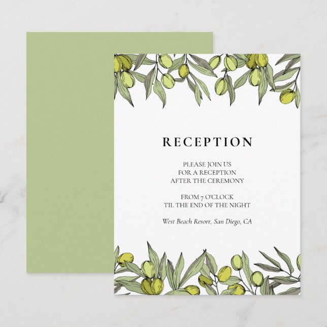 Carte d'accueil de mariage Olive (Devant / Derrière)
