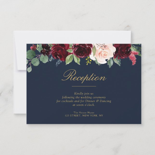 Carte d'accueil de mariage pour la marine et les f (Devant)