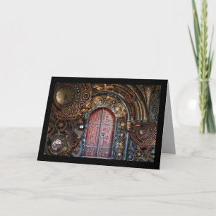 carte d'accueil de porte steampunk