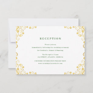 carte d'accueil mariage or floral