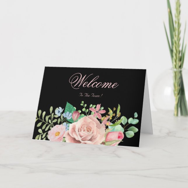 Carte d'accueil minimale blanche pour marguerites  (Devant)
