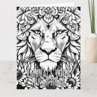 Carte d'accueil personnalisée pour adultes Lion