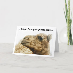 Carte d'accueil photo en Camel mignon personnalisa