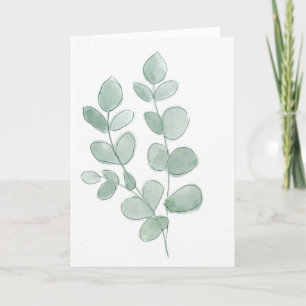 Carte d'accueil pour feuilles d'eucalyptus vierges