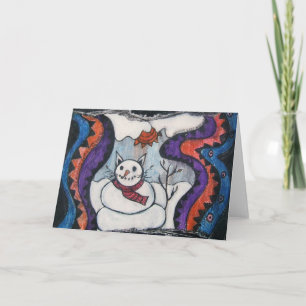 carte d'accueil pour le chat des neiges