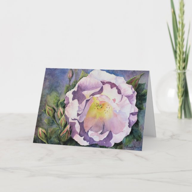 CARTE D'ACCUEIL 'Rose soufflé' (Devant)