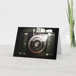 CARTE D'ACCUEIL VINTAGE CAMERA BLANK