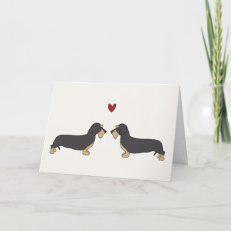 Carte Dachschund mignon de Saint-Valentin
