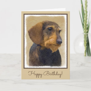 Carte Dachshund (À poils durs) Peinture Chien Art origin