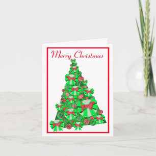 Carte Dachshund Daxie Chien Silhouette Arbre de Noël Gra