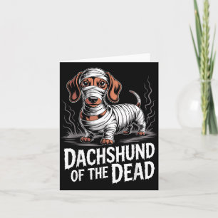 Carte Dachshund de chien drôle mort Halloween momie