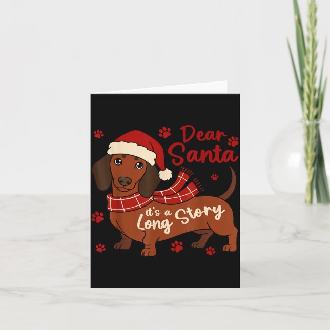 Carte Dachshund Dog Dear Santa It's A Long Story Funny C (Devant)