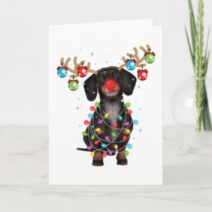 Carte Dachshund Dog Drôle Drôle cadeaux de Noël