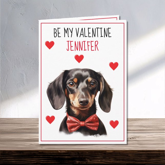 Carte Dachshund Dog I Wohof You Valentine (Créateur téléchargé)