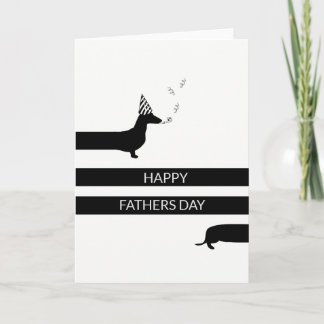 Carte Dachshund drôle avec casquette de fête Bonne Fête 