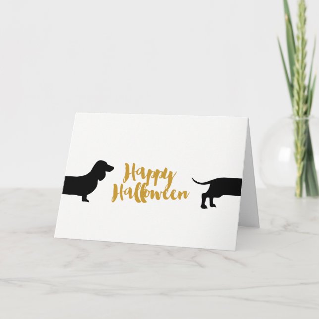 Carte Dachshund drôle Halloween (Devant)