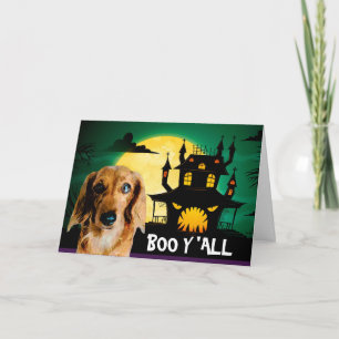 Carte Dachshund effrayant Halloween