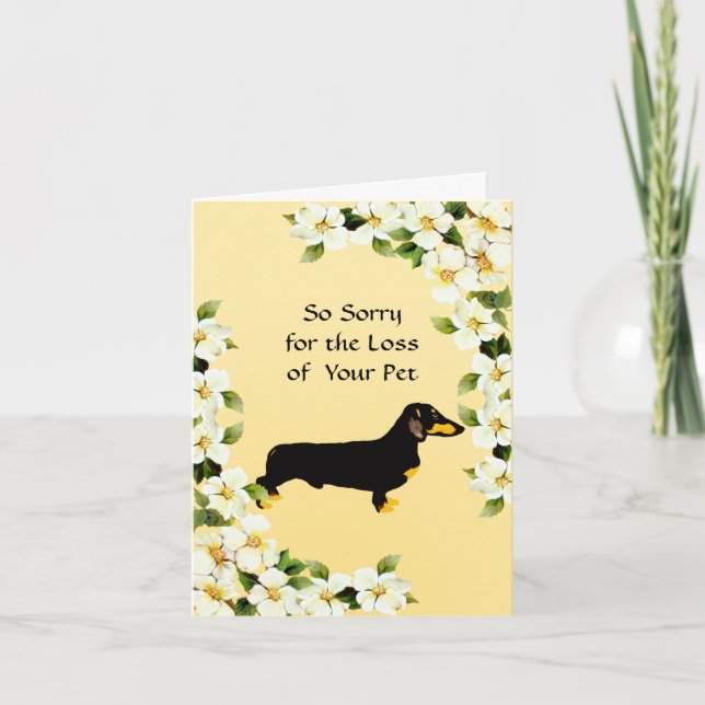 Carte Dachshund et Dogwood - Sympathie (Devant)