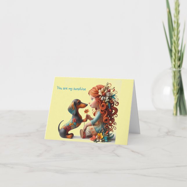 Carte Dachshund Fantaisiste Toute Occasion (Devant)