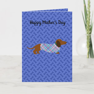 Carte Dachshund Fête des Mères