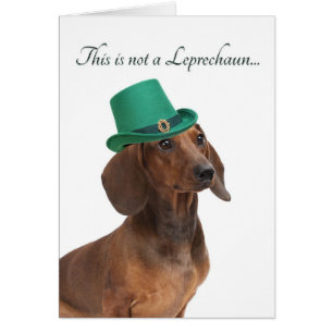 Carte Dachshund Leprechaun